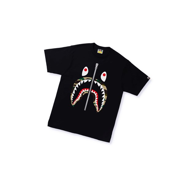 A BATHING APE Bape 1st Camo Shark Tee Kurzes Sleeve T-shirts Herren Schwarz | 71690HVBK