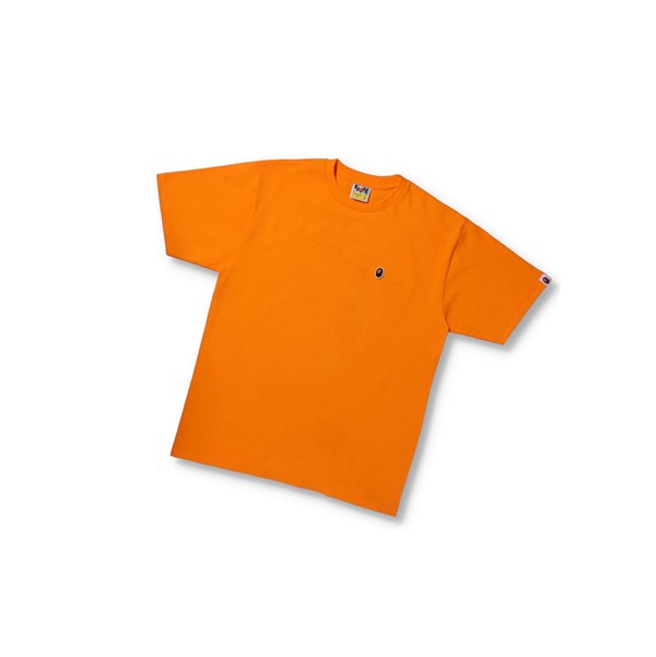 A BATHING APE Bape Ape Head One Point Tee Kurzes Sleeve T-shirts Herren Orange | 08549YPDG