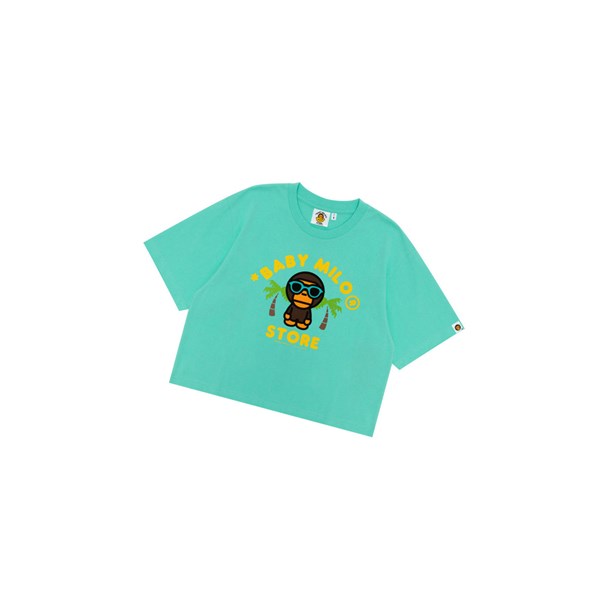 A BATHING APE Bape Baby Milo Printed Tee Kurzes Sleeve T-shirts Damen Mintfarben | 02538TGVY