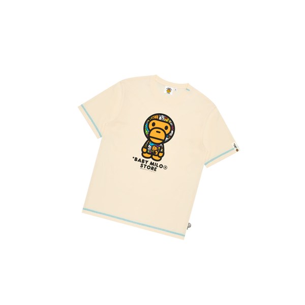 A BATHING APE Bape Baby Milo Tee Kurzes Sleeve T-shirts Herren Weiß | 18230BXMF