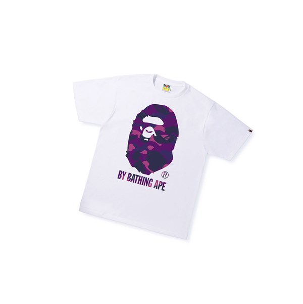 A BATHING APE Bape Color Camo A By Bathing Ape Tee Kurzes Sleeve T-shirts Herren Weiß | 13564KHAU
