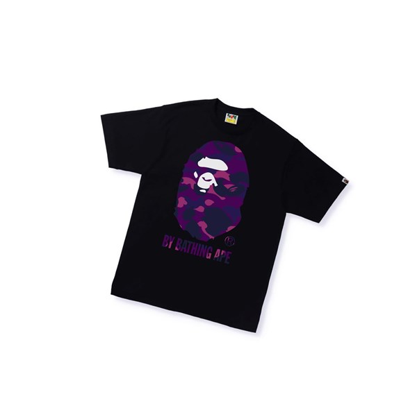 A BATHING APE Bape Color Camo A By Bathing Ape Tee Kurzes Sleeve T-shirts Herren Schwarz | 47906HFZW