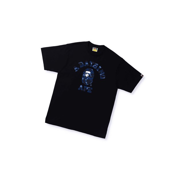 A BATHING APE Bape Color Camo A College Tee Kurzes Sleeve T-shirts Herren Schwarz | 26589OLSR