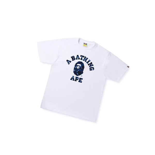 A BATHING APE Bape Color Camo A College Tee Kurzes Sleeve T-shirts Herren Weiß | 74168VGTI