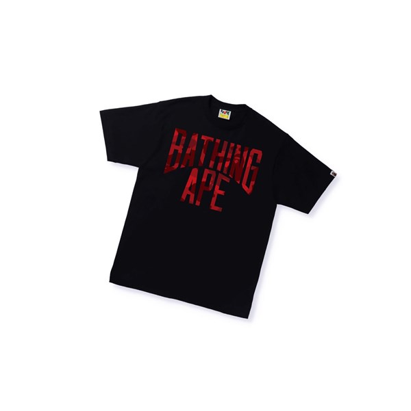 A BATHING APE Bape Color Camo A Nyc Logo Tee Kurzes Sleeve T-shirts Herren Schwarz | 04639CBJW