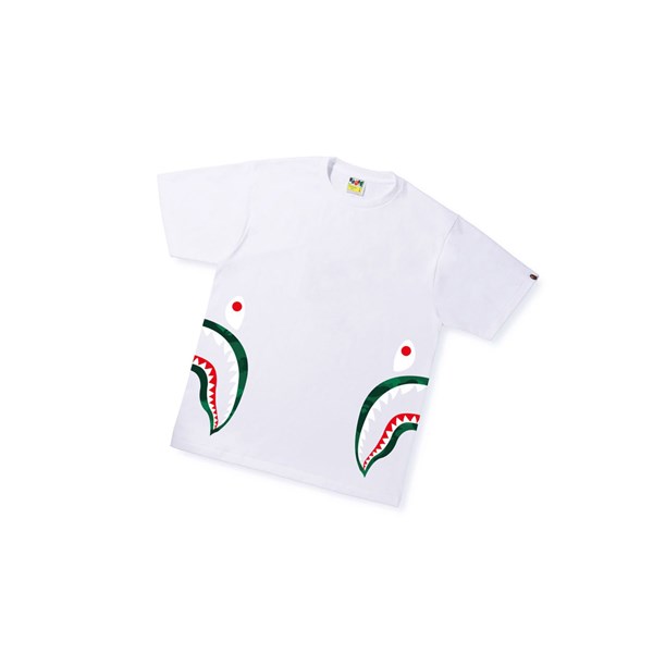 A BATHING APE Bape Color Camo C Side Shark Tee Kurzes Sleeve T-shirts Herren Weiß | 19725JHZW
