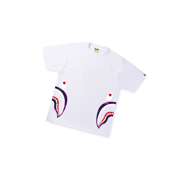 A BATHING APE Bape Color Camo C Side Shark Tee Kurzes Sleeve T-shirts Herren Weiß | 69510DYQC