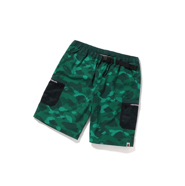 A BATHING APE Bape Color Camo Mesh Pocket Kurze Hose Herren Emerald | 23840FIZB