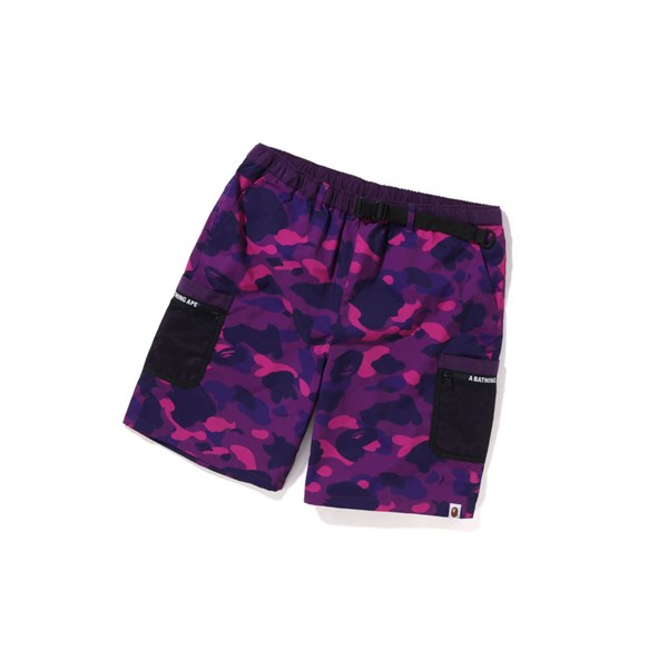 A BATHING APE Bape Color Camo Mesh Pocket Kurze Hose Herren Lila | 26780OTWY
