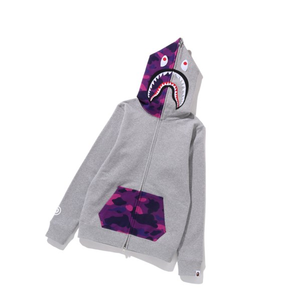 A BATHING APE Bape Color Camo Shark Full Zip Throughs Hoodie Damen Grau | 69148IMHS