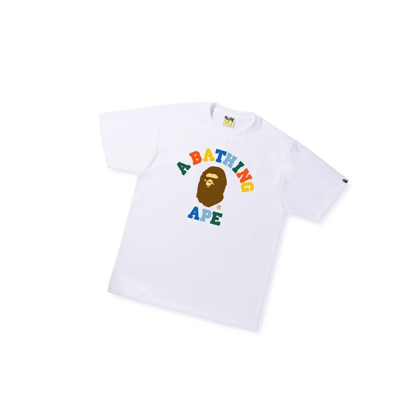 A BATHING APE Bape Colors College Tee Kurzes Sleeve T-shirts Herren Weiß | 20579ILRD