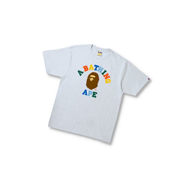 A BATHING APE Bape Colors College Tee Kurzes Sleeve T-shirts Herren Grau | 57624TSYI