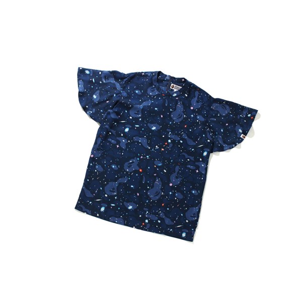 A BATHING APE Bape Space Camo Onepiece Tee Kurzes Sleeve T-shirts Damen Navy Blau | 24637OANE